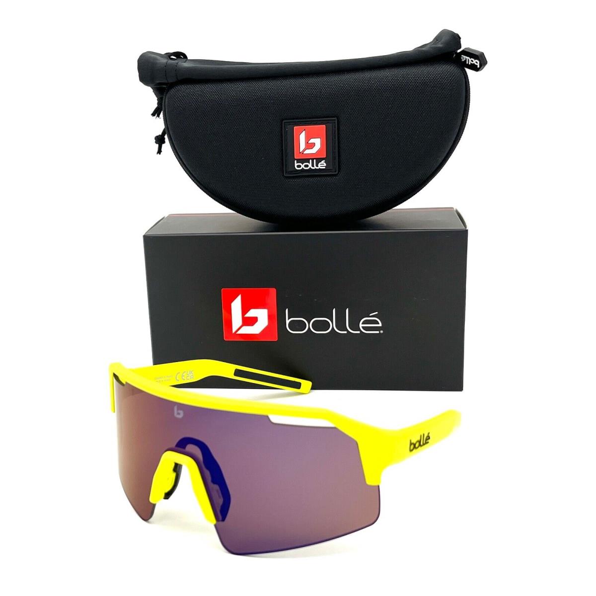 Bolle C-shifter Acid Yellow Matte / Brown Blue 140mm Sunglasses - Frame: Acid Yellow Matte, Lens: Brown Blue