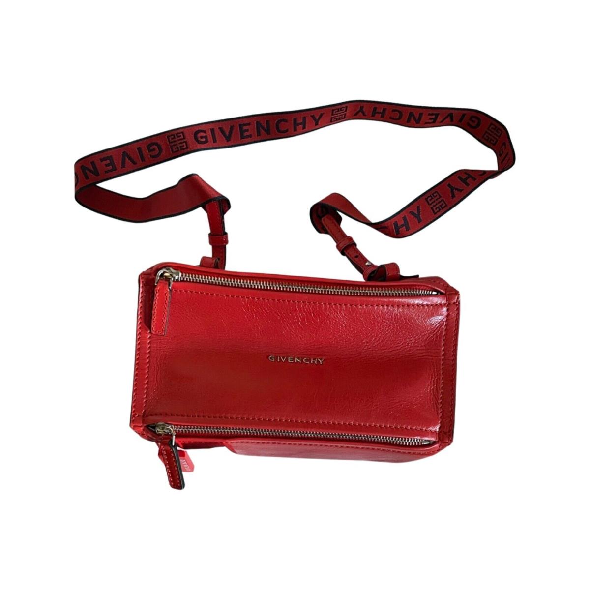 Givenchy Mini Pandora 4G Pop Red Lambskin Leather Crossbody Bag