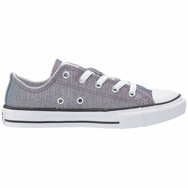 Converse Chuck Taylor All Star Ctas OX 665100C Kids Girls Platinum Shoes AMRS685 - Platinum/White/Silver