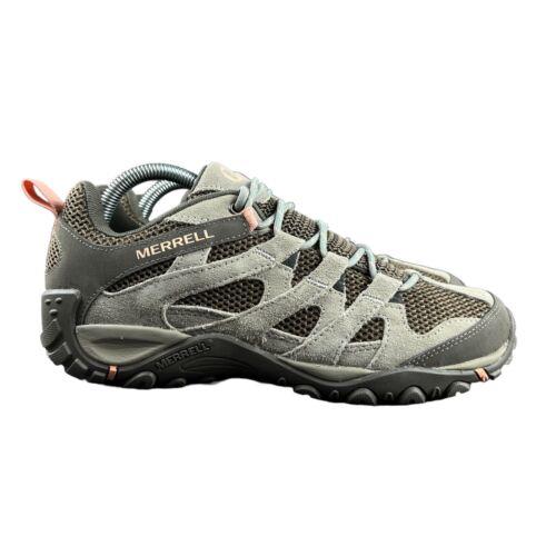 Merrell Women`s Alverstone Aluminum Grey Brown Hiking Shoes Size 9.5 M