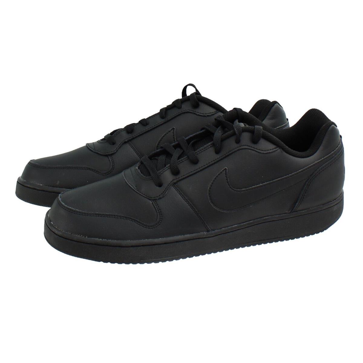 Nike Men`s Ebernon Low Sneakers AQ1775 Stitched Leather Retro-style Court Shoes Black - 003