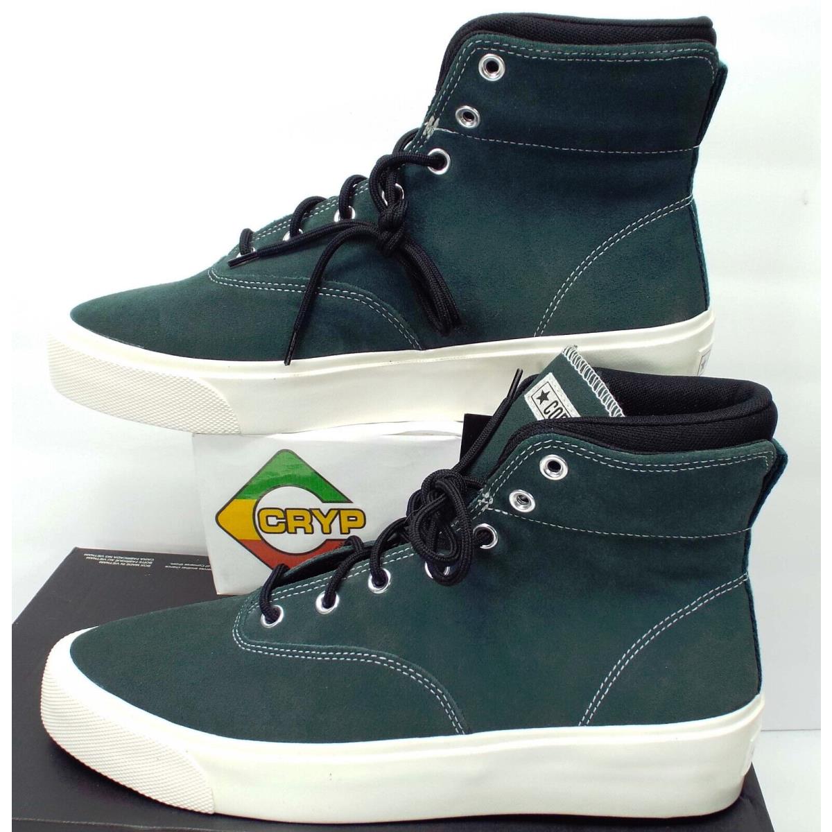 Mens 12 Converse Skid Grip Hi Nubuch Suede Succulent Green Shoes MSR$110 169618C