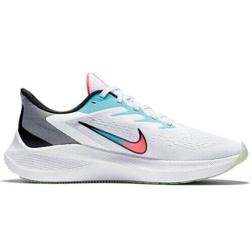 Nike Mens Zoom Winflo 7 Running Shoes CJ0291 100 - WHITE BLACK FLASH CRIMSON