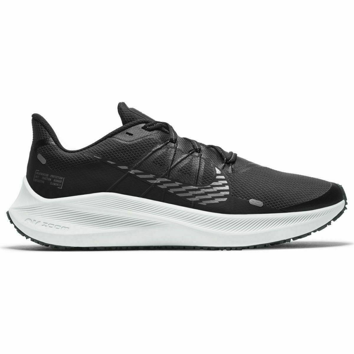 Nike Womens Winflo 7 Shield Running Shoes CU3868 001 - BLACK MTLC COOL GREY OFF NOIR
