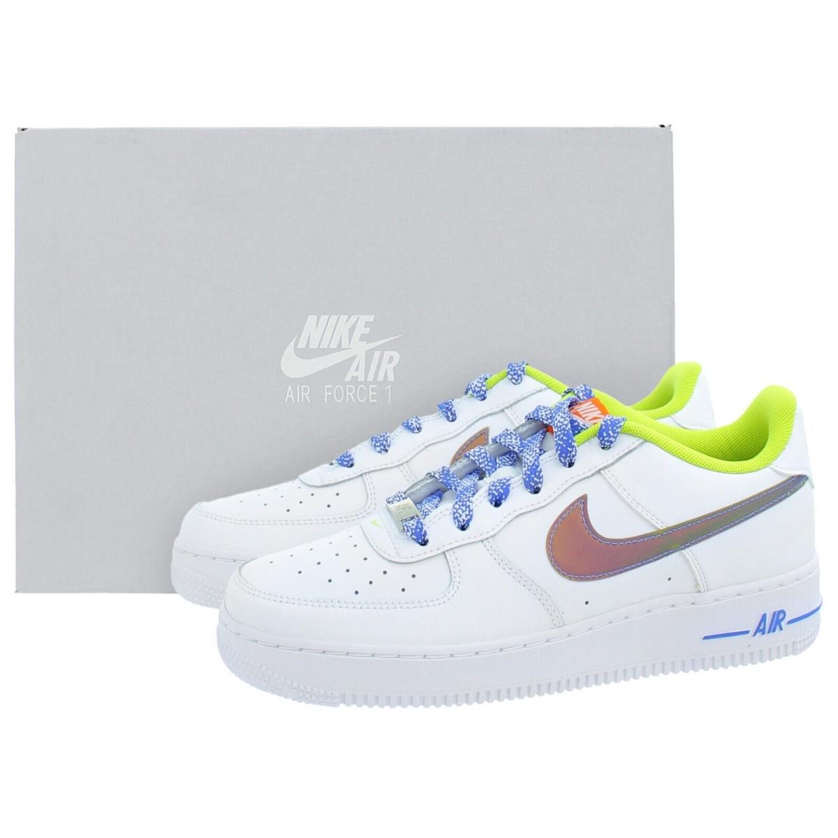 Nike Air Force 1 LV8 (GS) White/Multicolor-Medium Blue DQ7767-100 Unisex  Youth's
