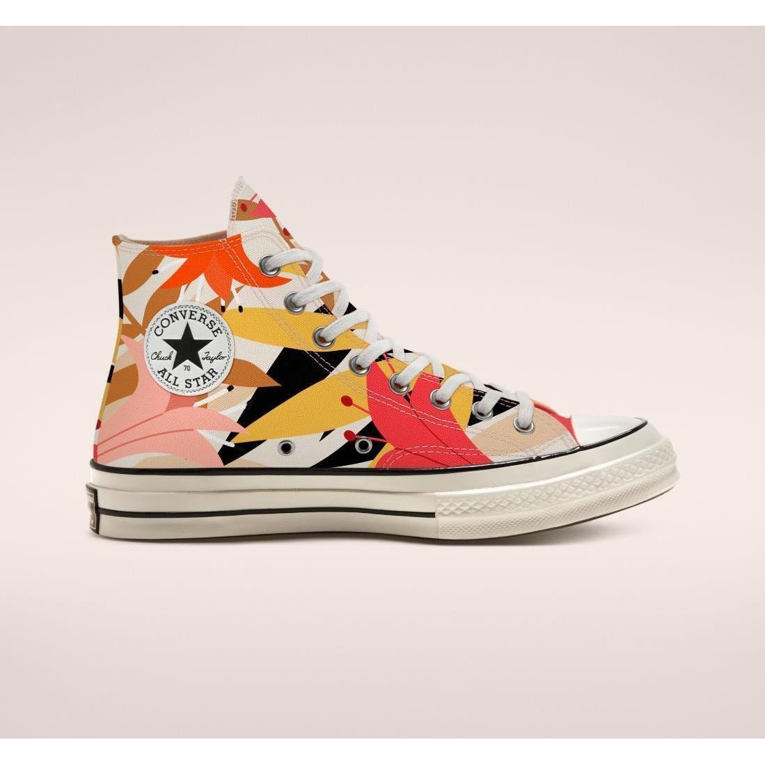 Converse Vintage Floral Black Orange Pink Yello Chuck Taylor 70 High Top 9