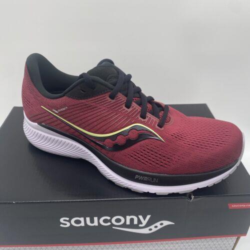 Saucony Men`s Guide 14 Running Shoe S20654-30 - Mulberry/lime Olive - Size 9