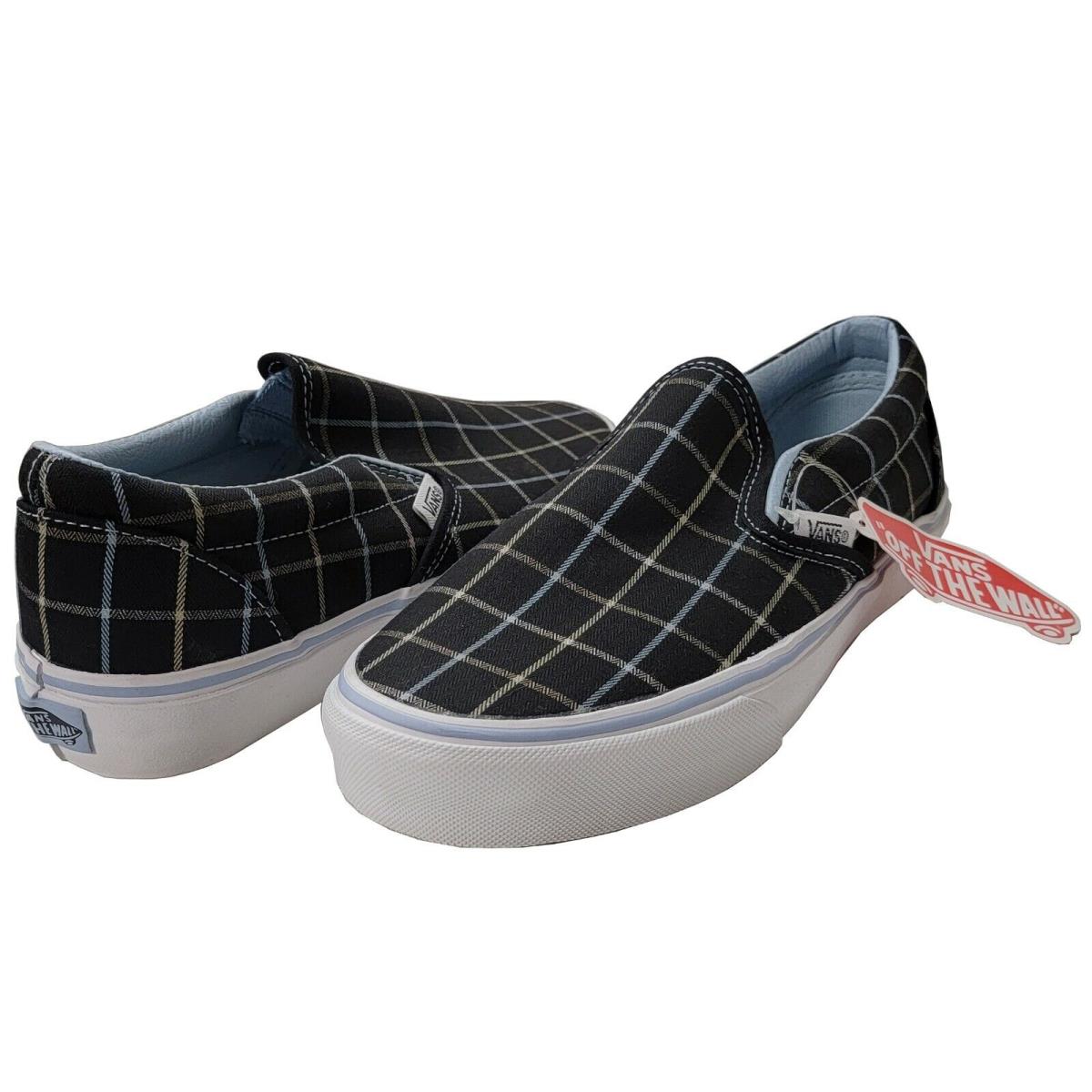Vans Adult Unisex Classic Slip-on Skate Shoes Plaid 42 Cashmere Blue 5859299