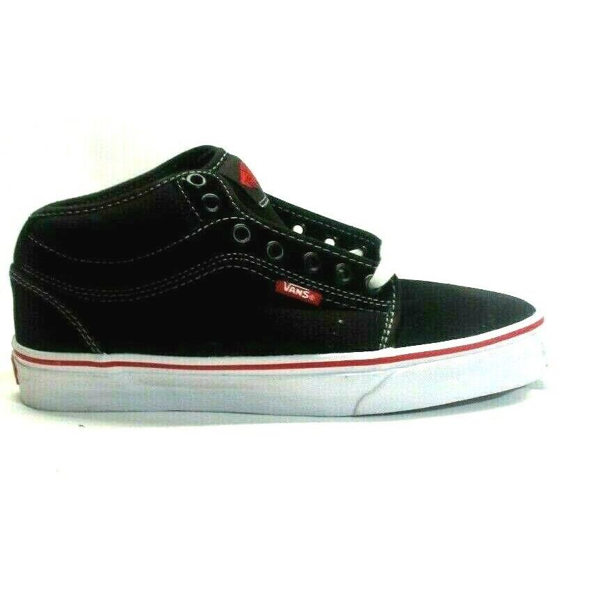 Vans Men`s Shoes Chuka Midtop Black/red/white Size 7.5