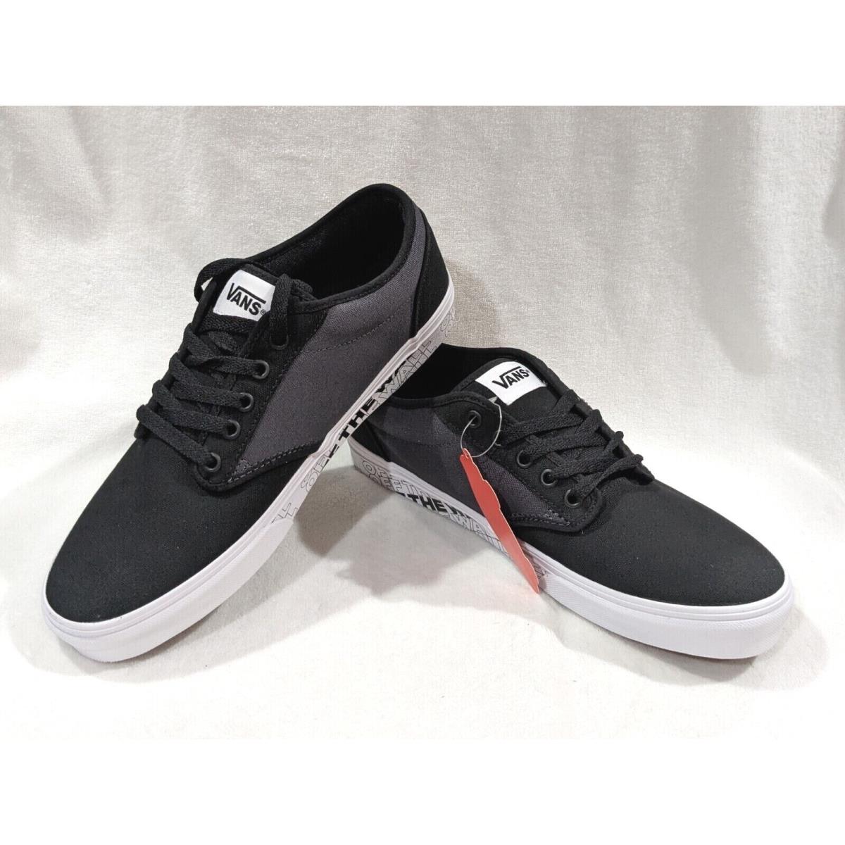 Vans Men`s Atwood Otw Black/white Canvas Skate Shoes - Size 11.5