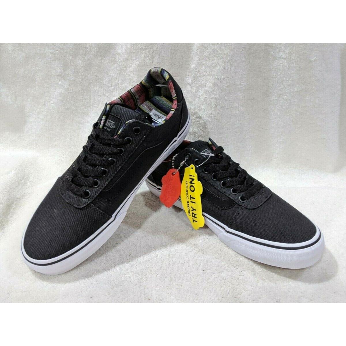Vans Men`s Ward Deluxe Cali C L Black/white Skate Shoes - Size 9/9.5