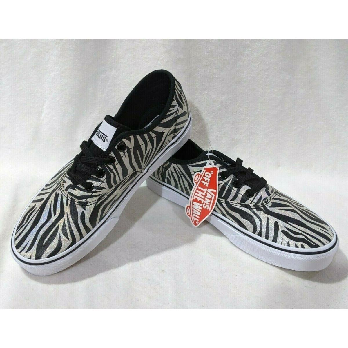 Vans Women`s Doheny Decon Metallic Zebra Black/silver Skate Shoes-asst Sizes
