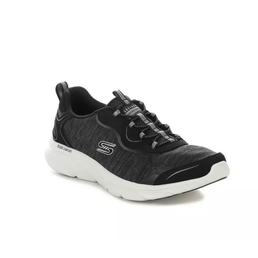 Women Skechers Sunny Oasis Walikng Shoes Knit Upper 104342 Black White