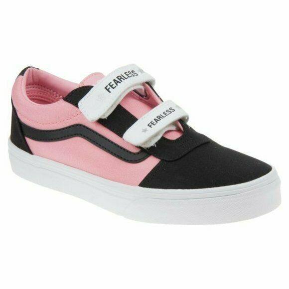 Vans Ward V Fearless VN0A4BTCWG81 Youth Kid`s Pink/black Sneakers Shoes FB298 - Pink/Black