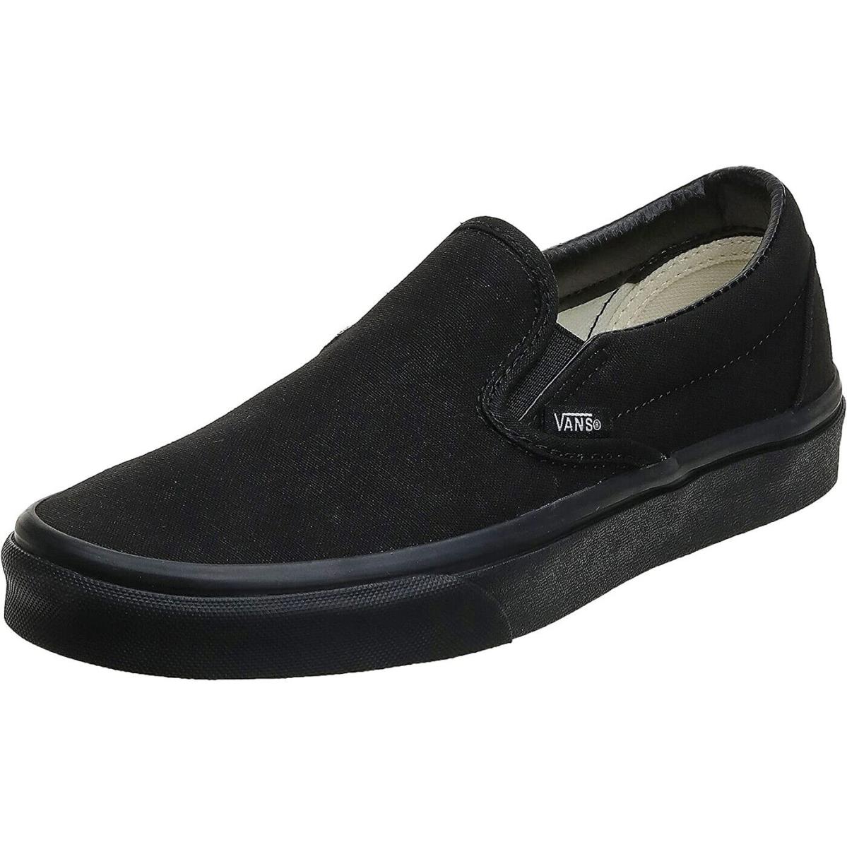 Vans Classic Slip On All Black Unisex Sneakers Canvas Shoes