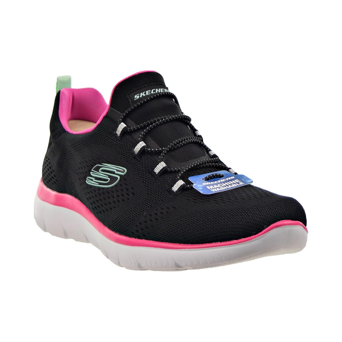 Skechers Summits Perfect Views Vegan Women`s Shoes Black-pink 149523-BKHP - Black-Pink
