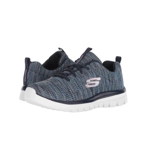 Skechers Graceful - Twisted Forture Women`s Shoes Navy Blue 12614