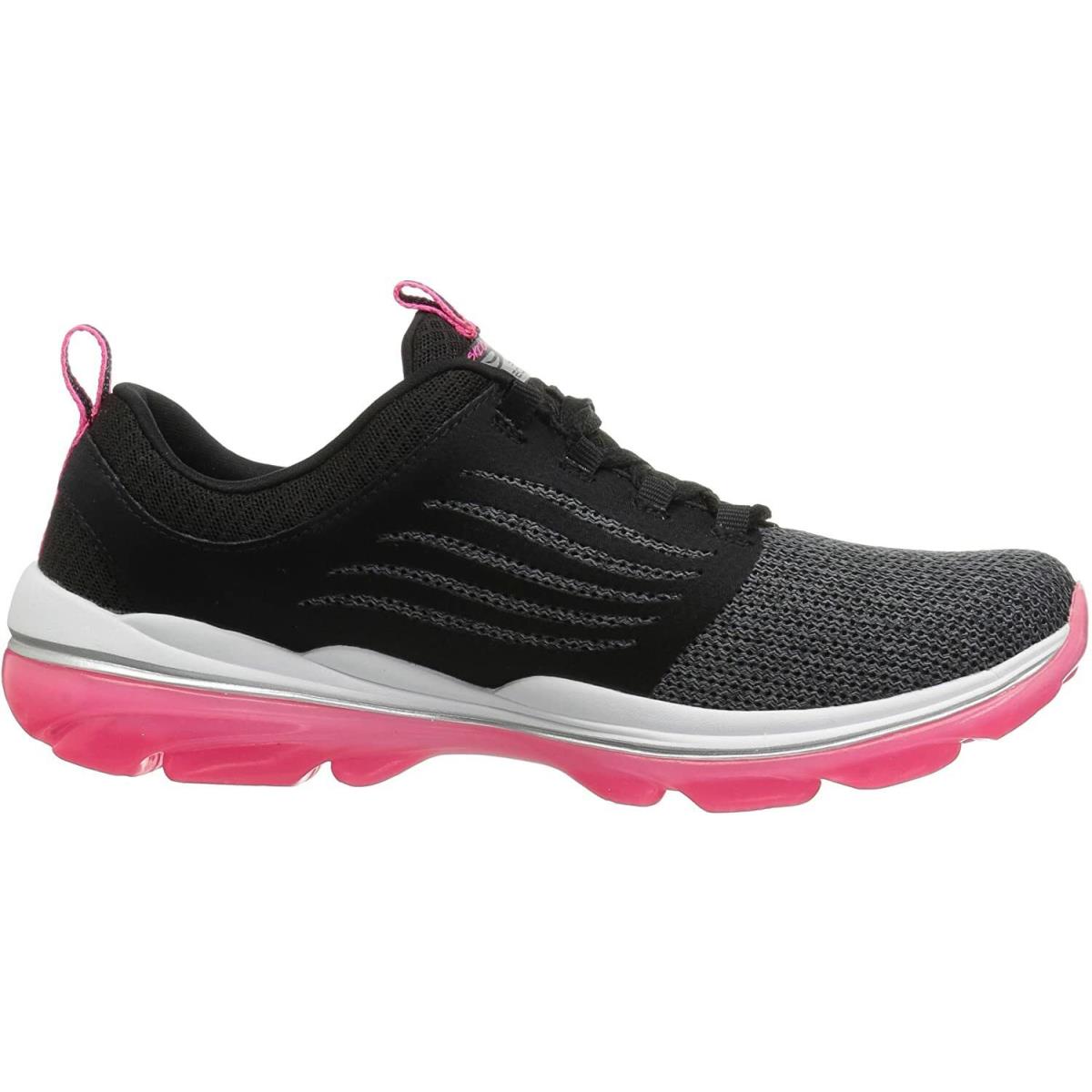 Skechers Womens Air Deluxe Casual Trail Running Black Pink Shoes Sneakers - Black/Hot/Pink