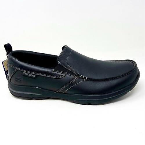 Skechers Harper Forde Black Relaxed Fit Mens Slip On Shoes Loafers