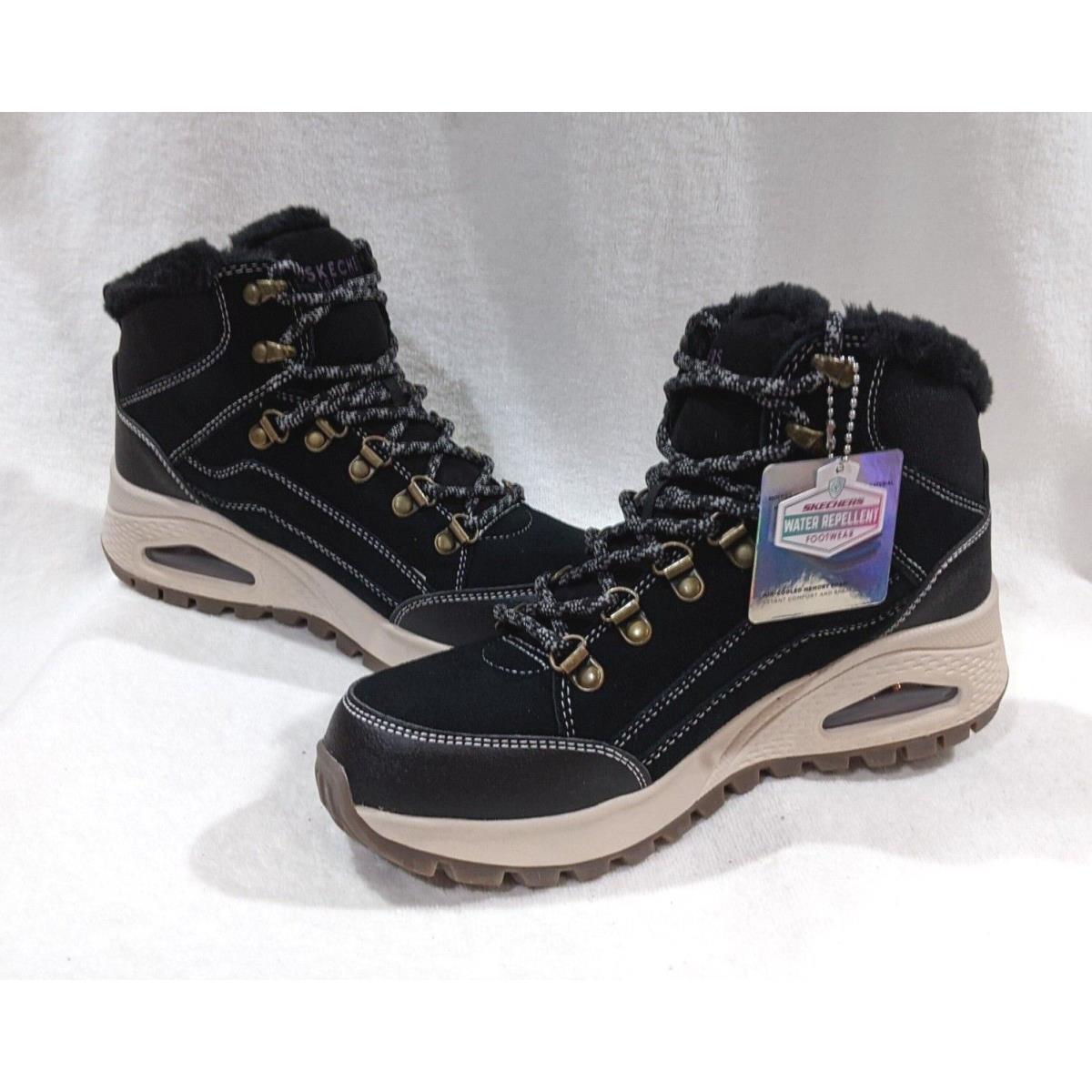 Skechers Street Uno Rugged Winter Feels Black Women`s Mid Top Shoes-size 7/8