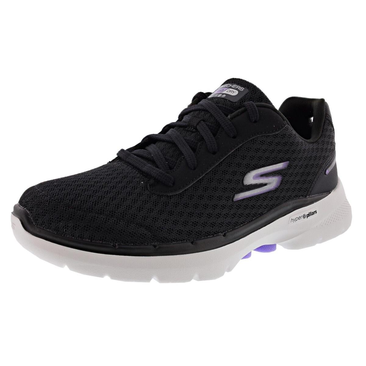 Skechers Women`s GO Walk 6- Venecia 124549/BKLV Waterproof Running Shoes BLACK / LAVENDER