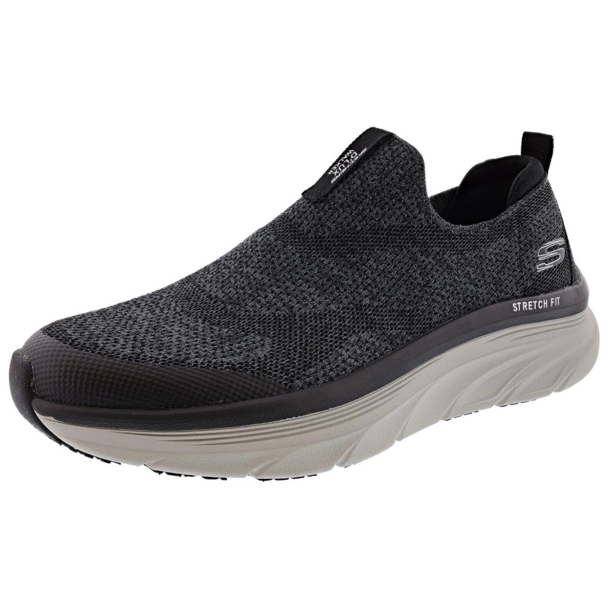 Skechers Men`s D`lux Walker- Quick Update 232163BKW Slip ON Walking Shoes BLACK / WHITE