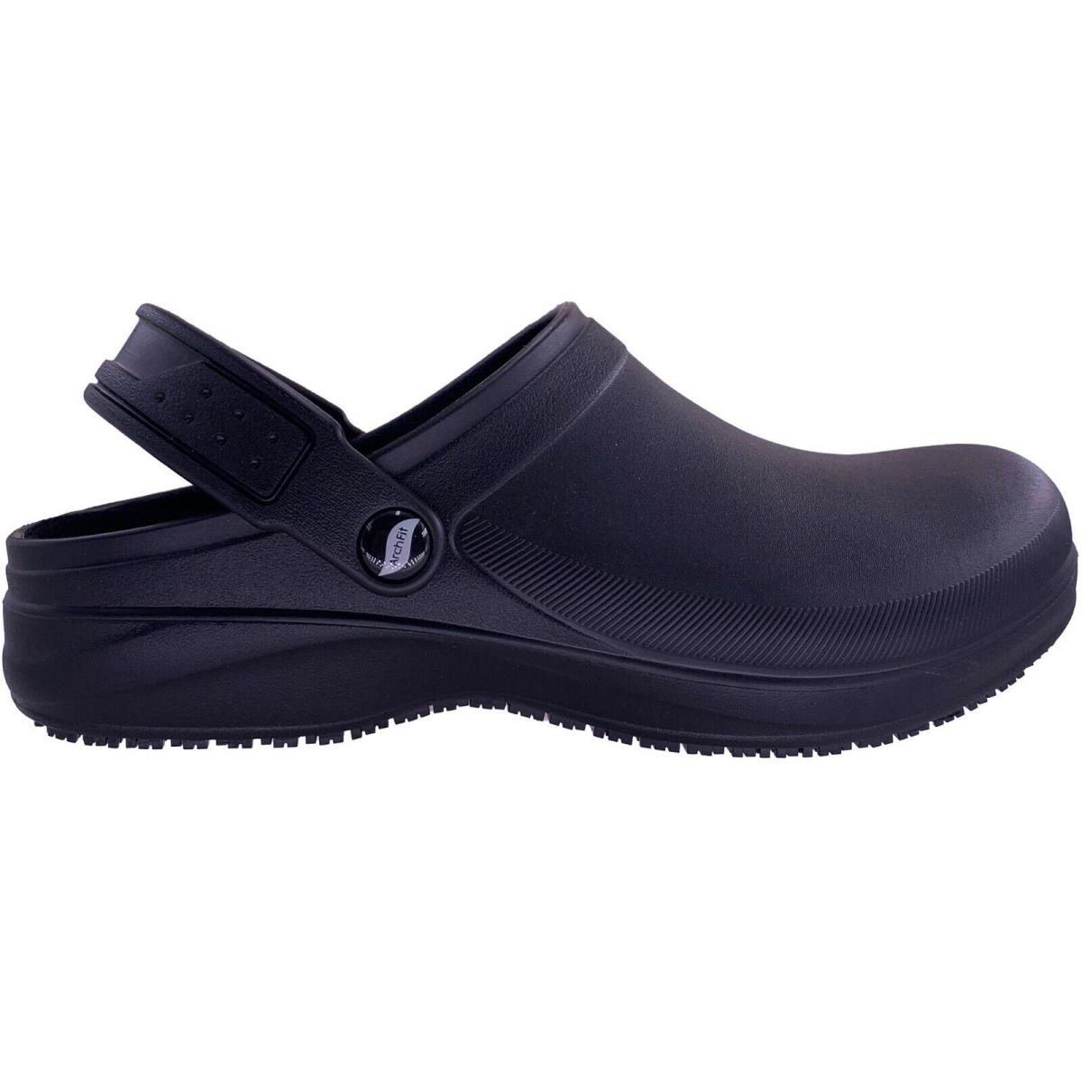 Men`s Skechers 200092 Riverbound Arch Fit Slip Resistant Black Clogs Work Shoes