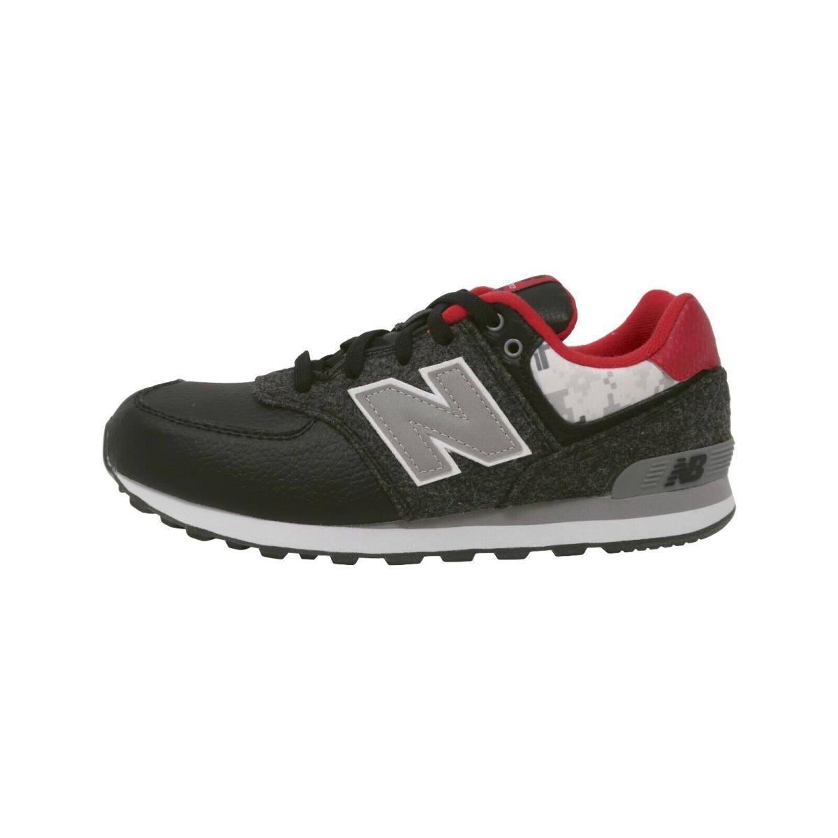 New Balance 574 Big Kids Running Shoes Sneakers KL574FWG - Black/grey/red