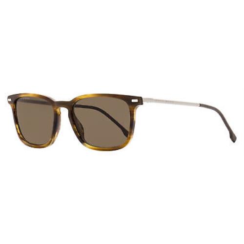 Hugo Boss Rectangular Sunglasses B1020S EX470 Brown Horn/gunmetal 54mm - Frame: Brown Horn/Gunmetal, Lens: Brown
