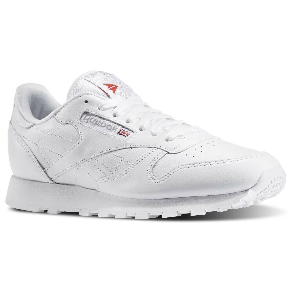 Reebok Classic Leather Men`s Shoes 9771 White / White / Grey Running Shoe