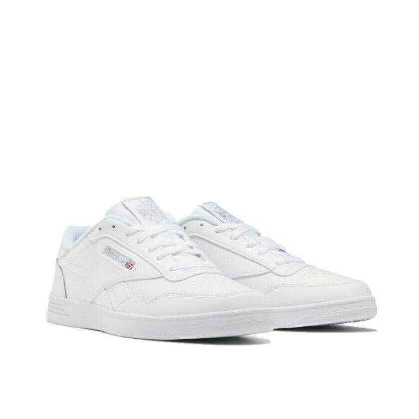 Men`s Reebok Club Memt Athletic Tennis Shoes White Steel FU6816