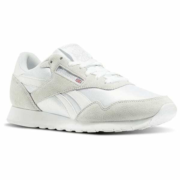 Men`s Reebok Royal Nylon Running Shoes White Steel BD1552 100 % - White