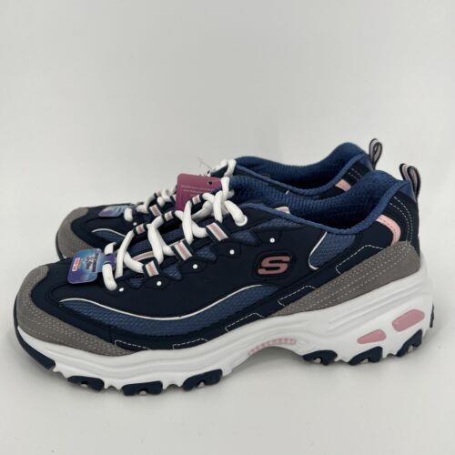 Skechers Women`s D`lites Sneaker 6.5 Athletic Shoes Navy Splendid Journey 149793