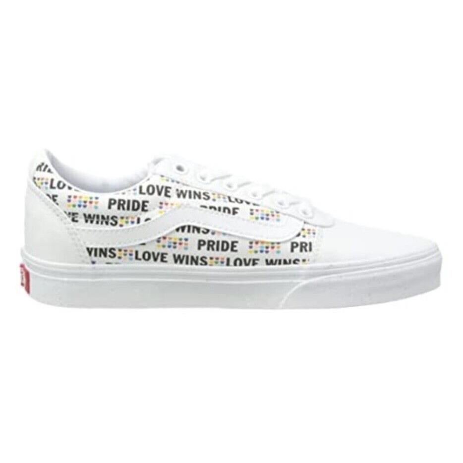 Vans Ward Pride Love Wins White Glitter Skate Womens Size 10 Shoes - White