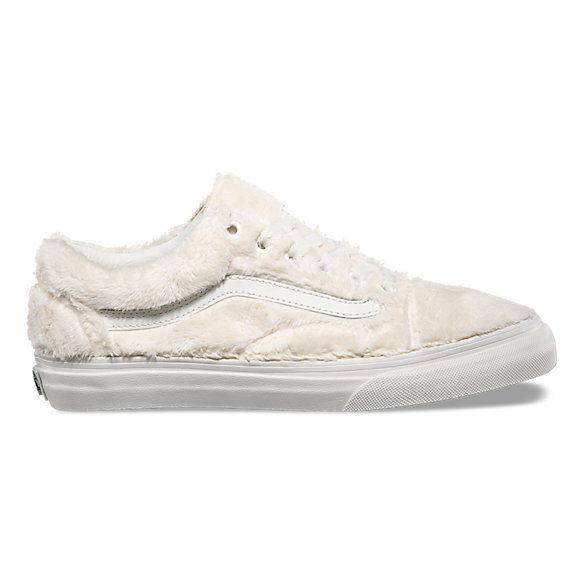 Vans Old Skool Sherpa Turtledove White Women`s 8.5 Skate Shoes Fur