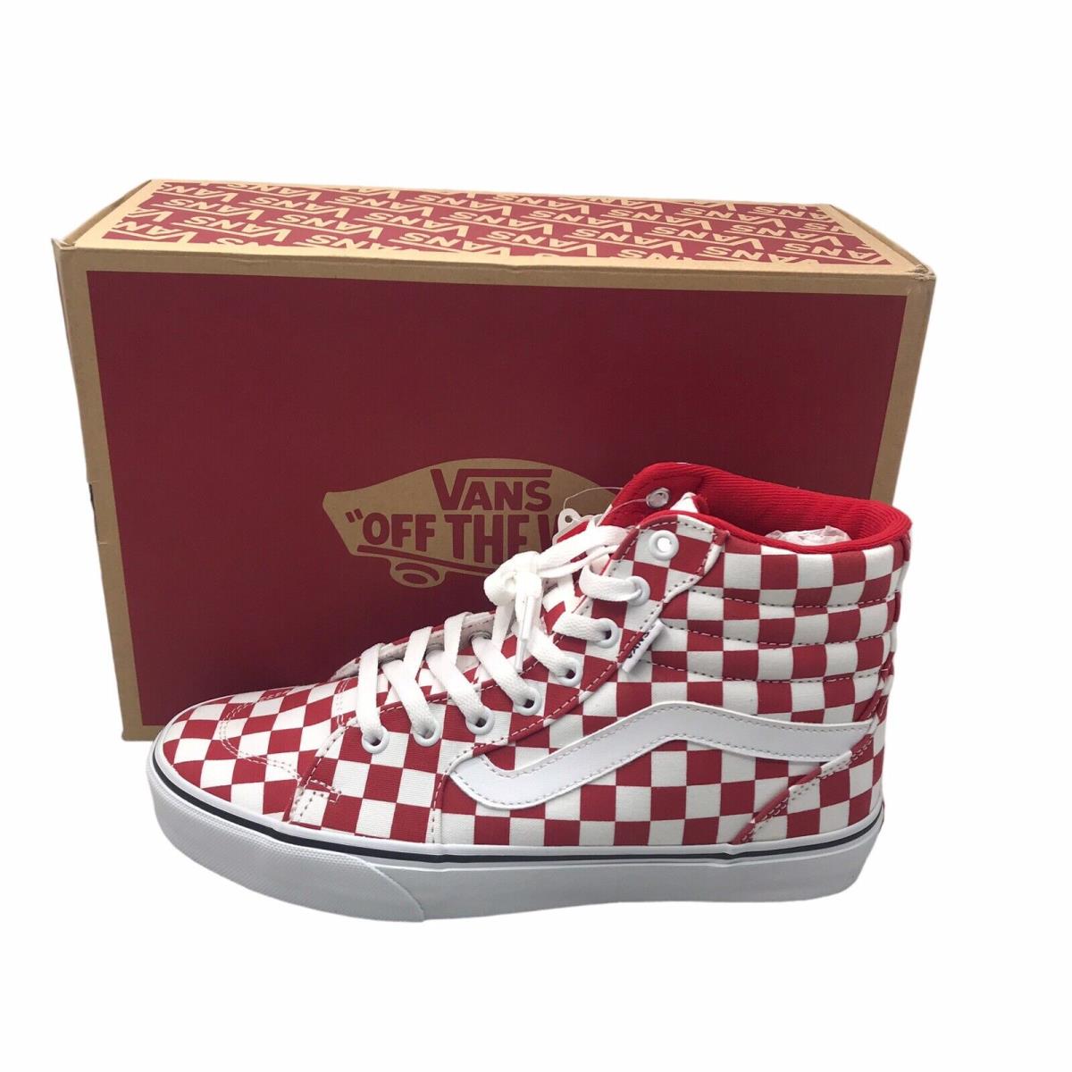 Vans Filmore Hi Top Women - Red/white Checkered - VN0A5HYURED - Size 9.5 20 - Red