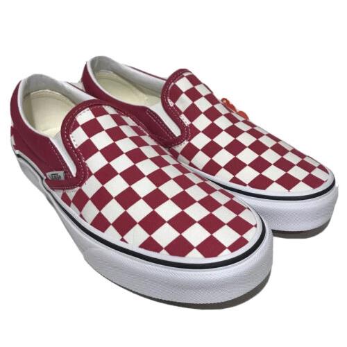 Vans Slip On Checkerboard Cerise Pink Womens Size 7 Skateboarding Casual Shoes
