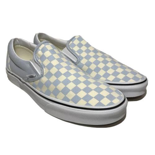Vans Slip On Checkerboard Light Blue Men s Size 11.5 Skateboarding Casual Shoes