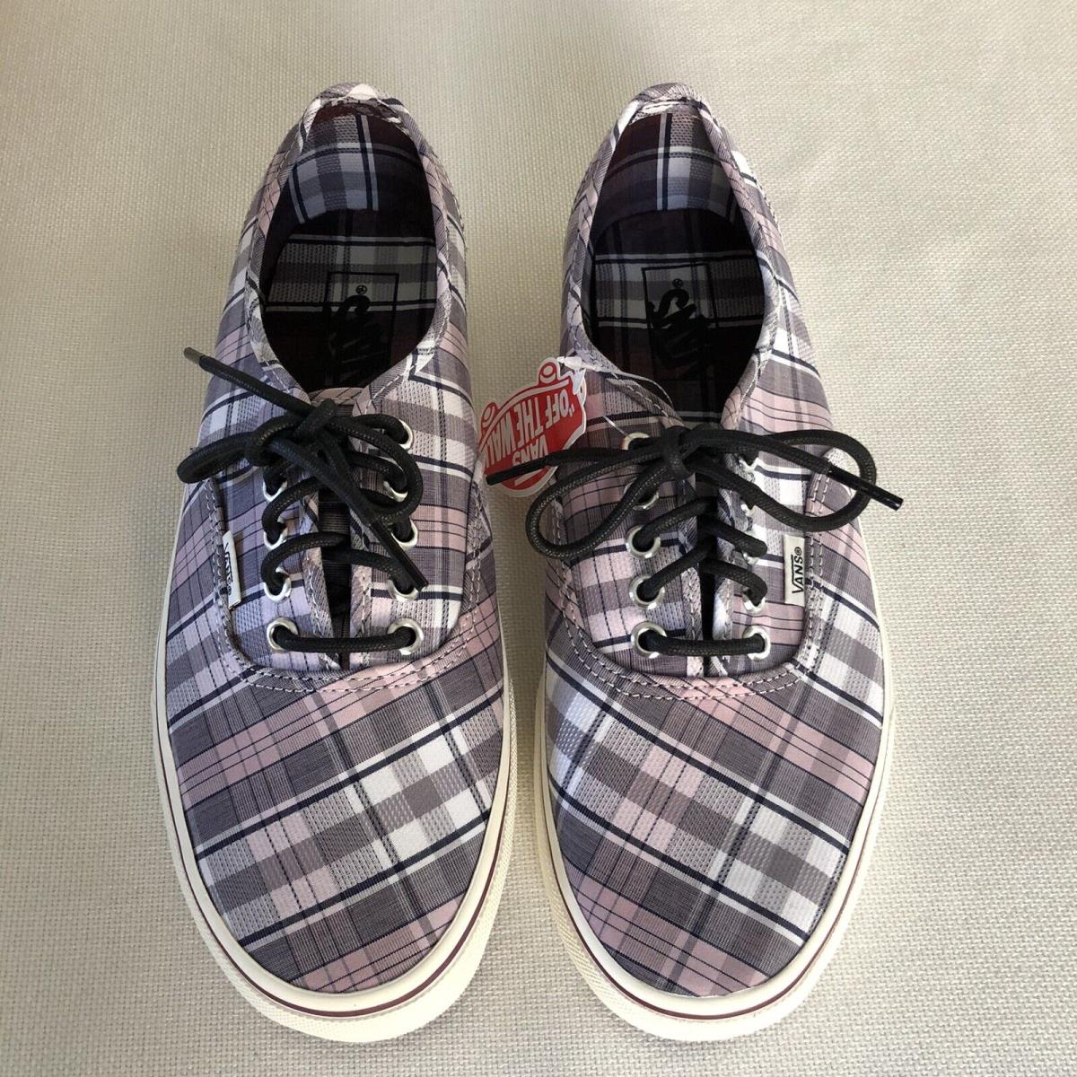 Vans Tartan Pink Plaid Low Top Lace Up Mens 9 Women 10.5