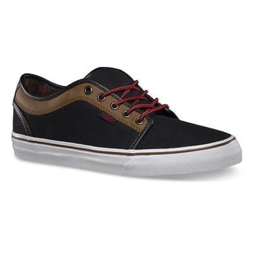 Vans Chukka Low Leather Black Brown SZ Size Mens 6.5 24.5 CM Shoes Womens 8