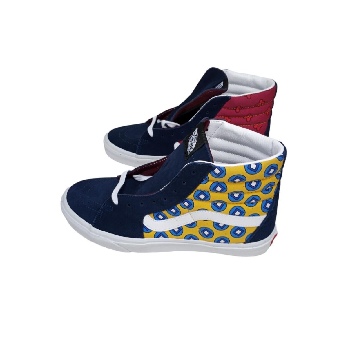 Vans Sk8-Hi Tie Print Mix Men Size 9 Sneakers Blue Red Yellow White Shoes