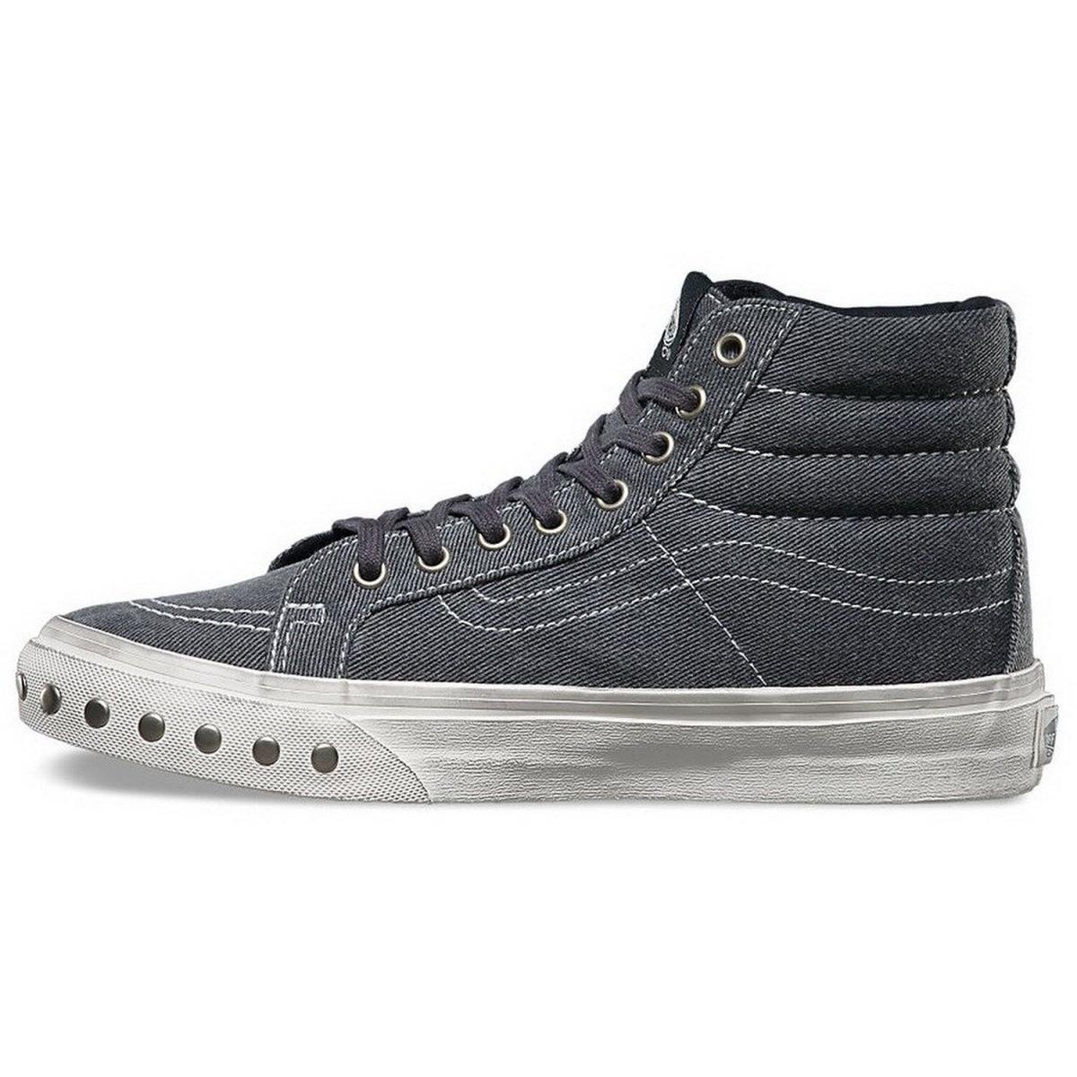 Vans SK8 HI Slim Overwashed Blue Graphite Mens 3.5 Womens 5 Skate Shoes - Gray