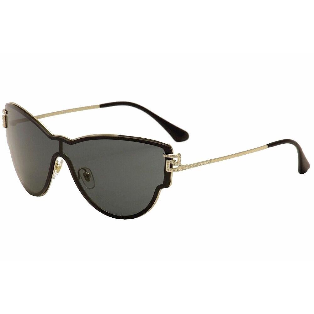 Versace VE 2172B 2172/B 125287 Black/gold W/ Rhinestone Shield Sunglasses 42mm