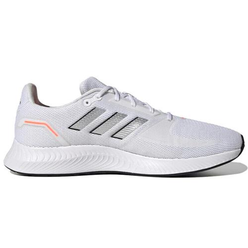 Adidas Runfalcon 2.0 Men Athletic Sneaker Trainer Running Shoe FY5944 - White/Silver Metallic/Solar Red