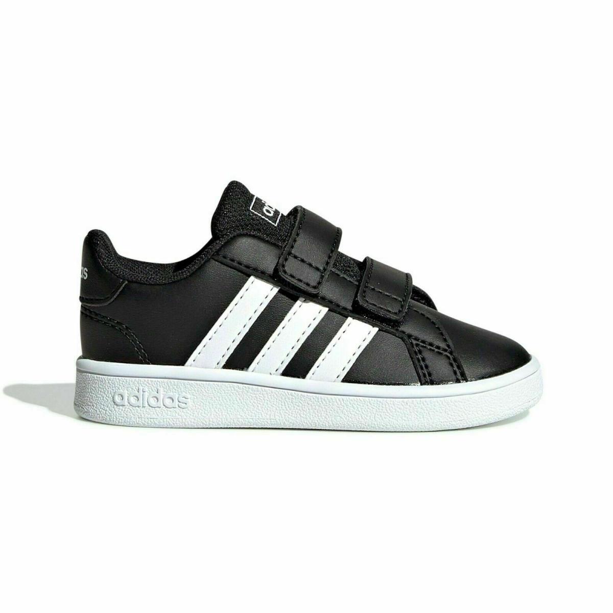 Toddler Adidas Grand Court Black White Sneaker Tennis Shoes Brand