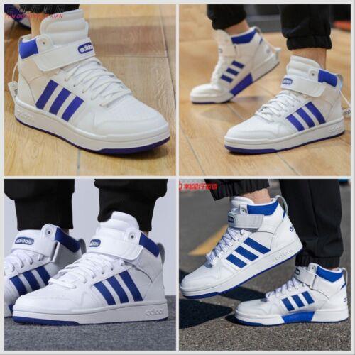 GW5525 Adidas Mens Postmove Mid Cloud White/royal Blue Basketball Shoes - Blue