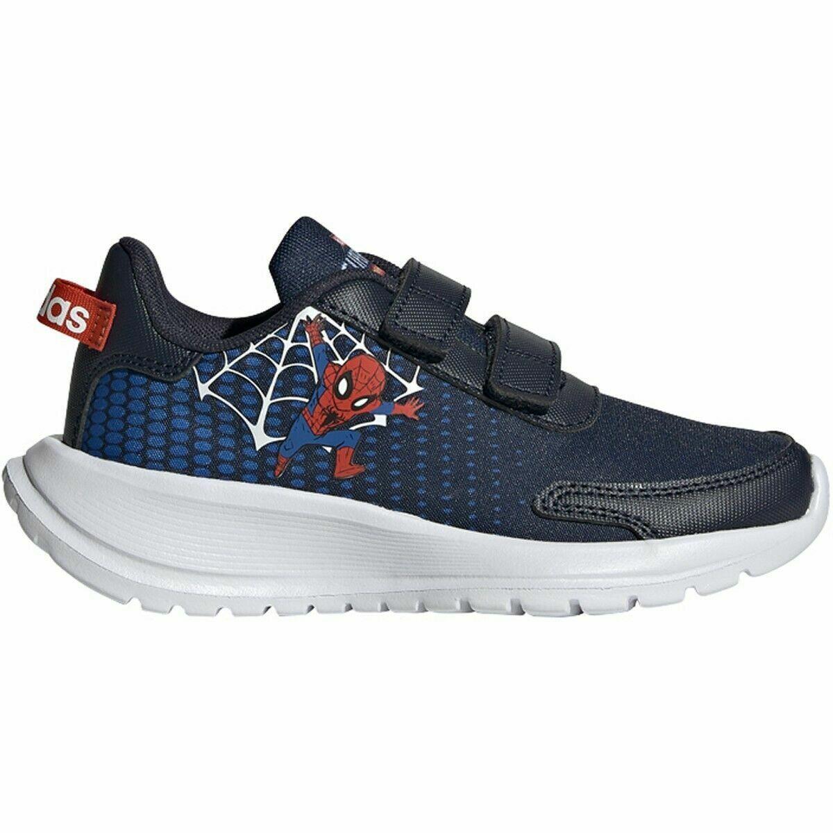 Kids Adidas Tensaur Run C Shoe - Running Black Blue H01705 - Black-Blue-Spiderman