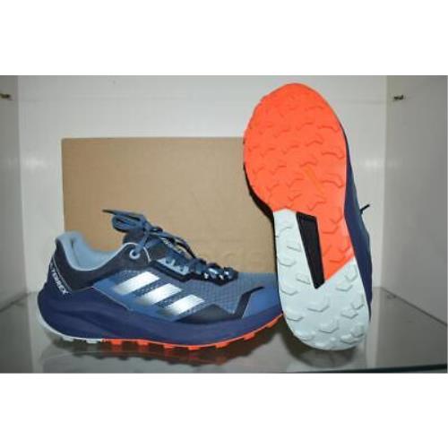 Adidas Men`s Terrex Trailrider Hiking Shoes GW5535 Blue/gray