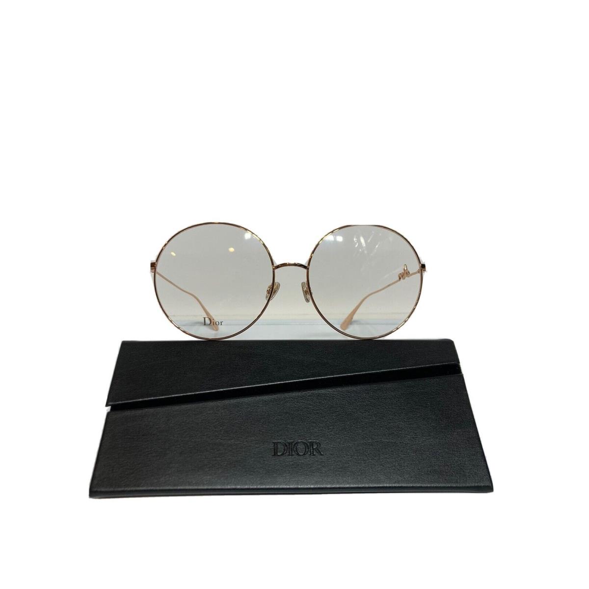 Dior Signature 02 Ddb Rose Gold Oversized Round Metal Eyeglasses 60mm