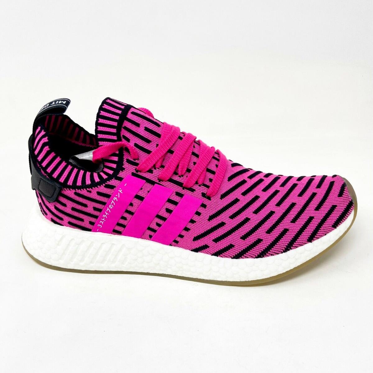 Adidas Nmd R2 PK Primeknit Japan Shock Pink Black Mens Size 9.5 Sneakers BY9697
